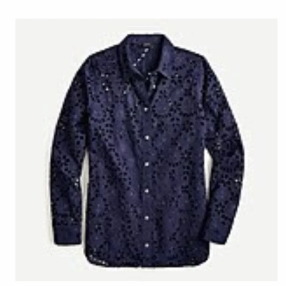NWT J. Crew Eyelet Blouse sz 8 - Picture 2 of 9
